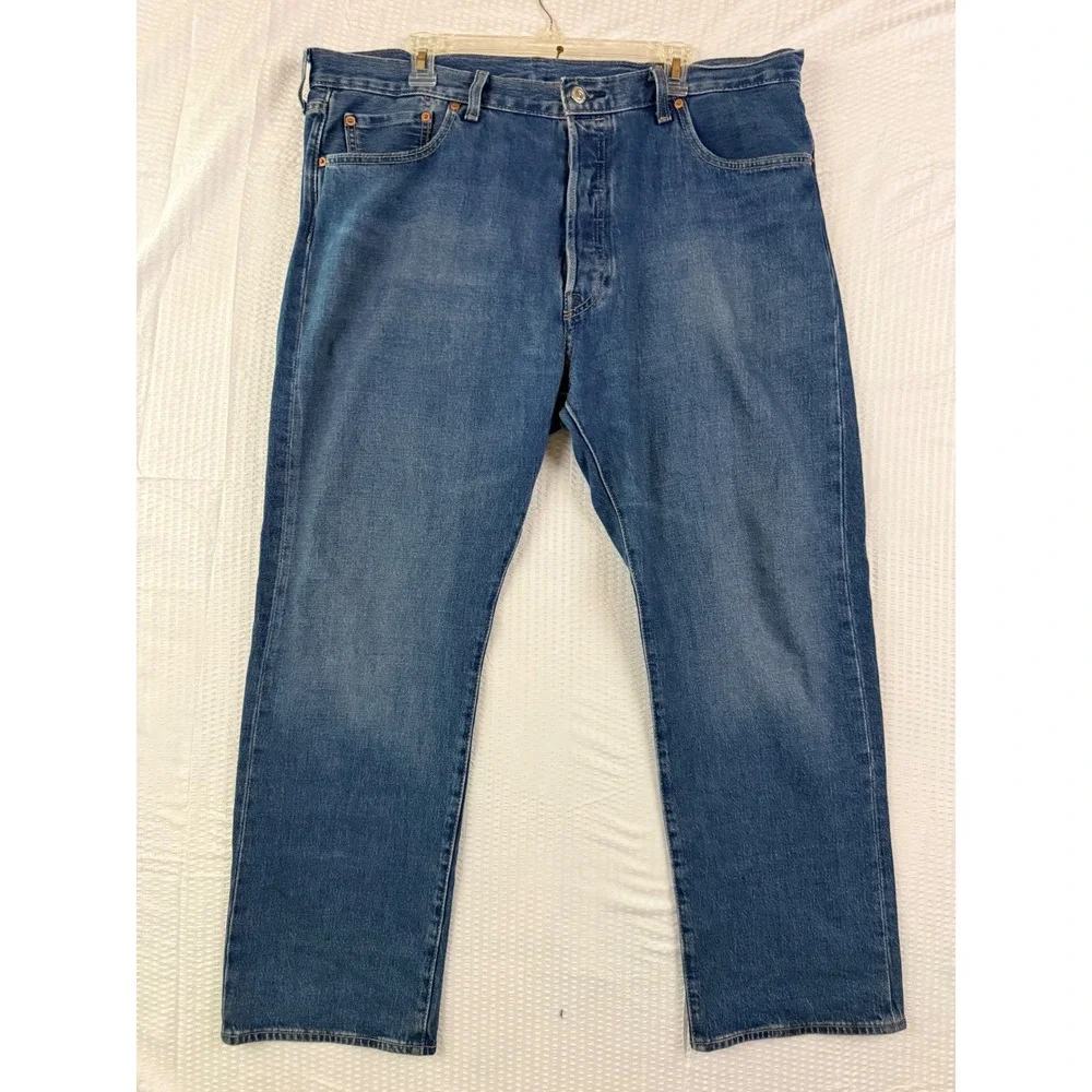 Levis 501 Original Fit Mens Jeans 40x30 Medium Wash Blue Straight Leg Button Fly
